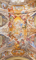 Rome - Glory of the Name of Mary fresco  in church Chiesa di San Pantaleo.
