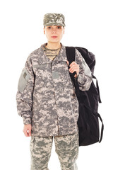 Soldier in the military uniform
