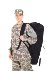 Soldier in the military uniform