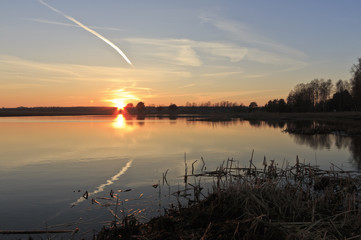 Sunset over the river lielupe looks like E.