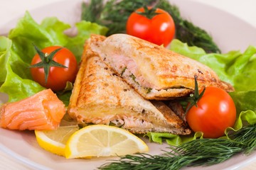 Sandwich with salmon