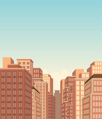 Fototapeta premium Big city landscape with buildings 