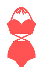 Flat swimsuit isolated illustration. 
