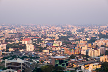 Sunset over the city bangkok thailand