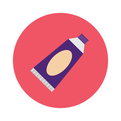 Dental tube toothpaste care flat cartoon vector illustration.