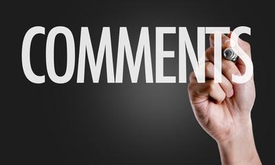 Hand writing the text: Comments