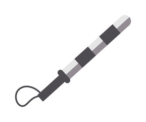 Traffic police rod flat vector illustration isolated on white background. 