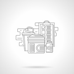 Sports nutrition regime detailed line vector icon