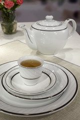 Ceramic tableware on the table