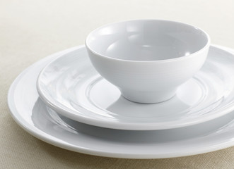 Ceramic tableware on the table