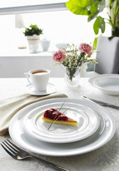 Ceramic tableware on the table