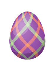 Color easter egg cartoon spring decoration and food symbol flat vector illustration. 