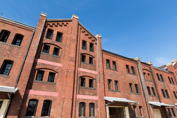 Fototapeta na wymiar Red brick warehouse in yokohama
