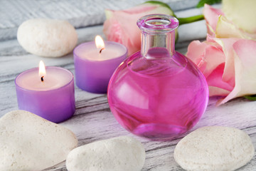 Wellness - roses and candles with oil