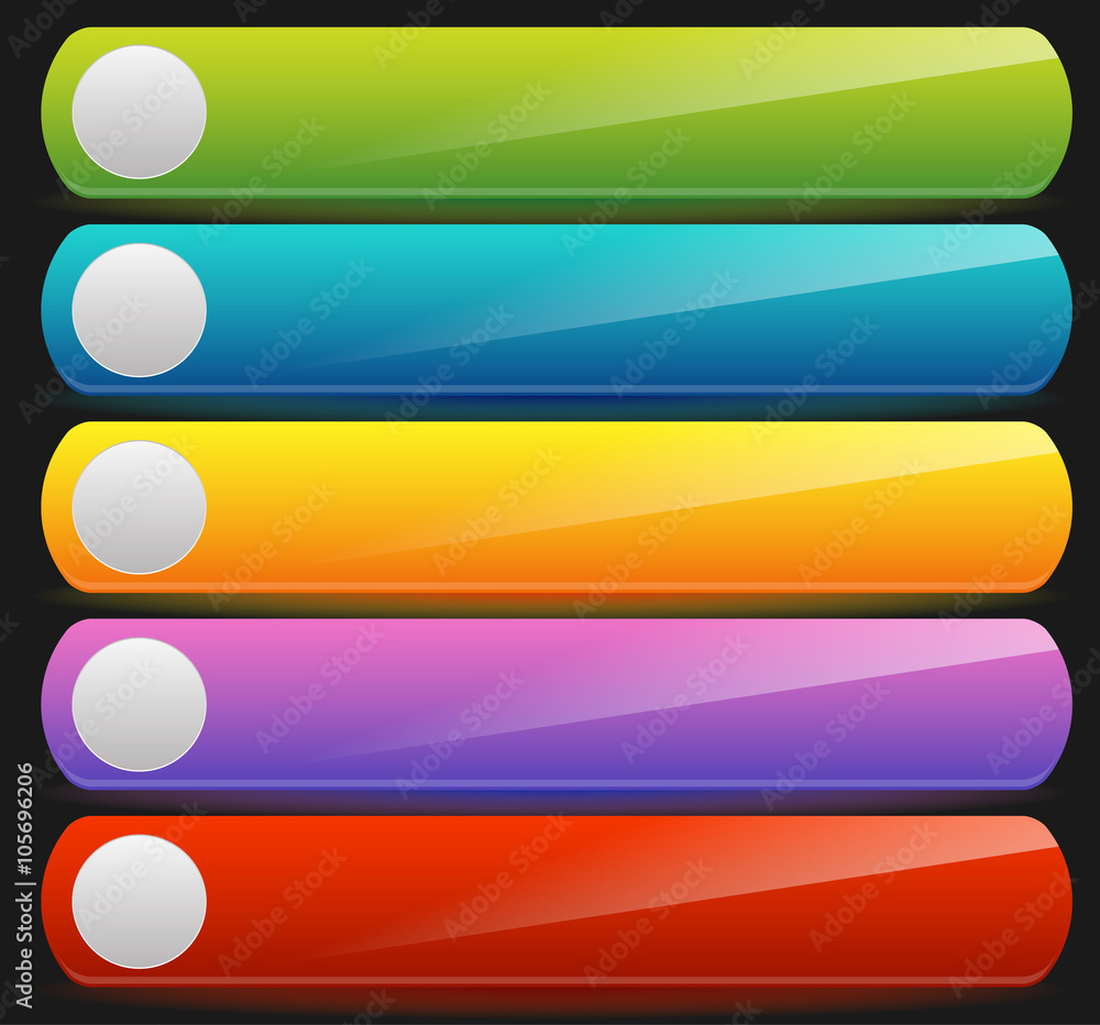 Aufkleber horizontal banner / button templates, blank backgrounds in sever