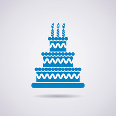vector big birthday cake icon