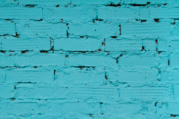 Turquoise brick wall