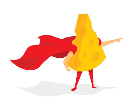 Cheese super hero with cape