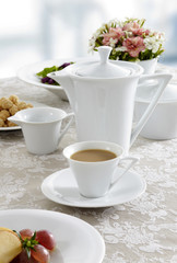 Ceramic tableware on the table