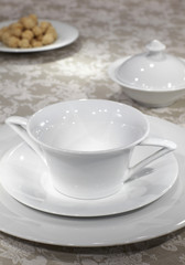 Obraz na płótnie Canvas Ceramic tableware on the table