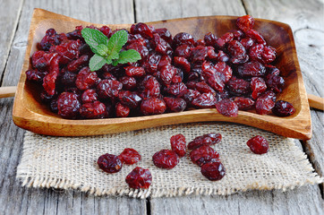 Dried cranberries. Healthy food organic nutrition. 