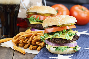 Hamburger and Fries