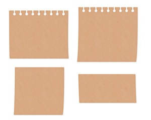 クラフト紙風イラスト　セット素材　メモ用紙