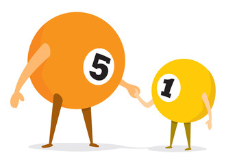 Billiard or pool ball father and son holding hands