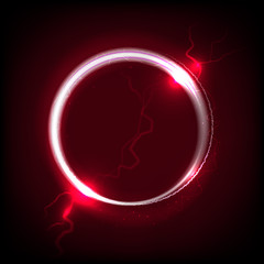 Shiny circle on dark red background