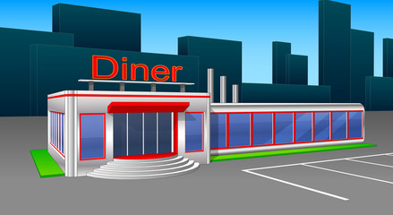 Diner cafe icons and cliparts