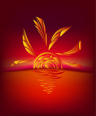 stylized, sunrise, sunset,