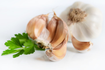 garlic isolated on white background