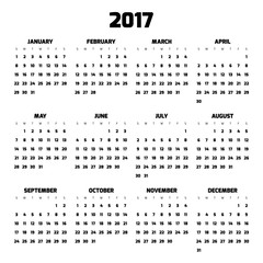 Modern style calendar for 2017