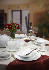 Ceramic tableware on the table