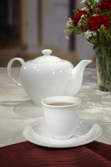 Ceramic tableware on the table