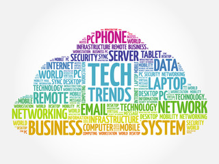 Obraz premium Tech Trends word cloud concept