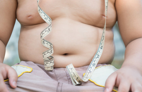 The size of stomach of children with overweight