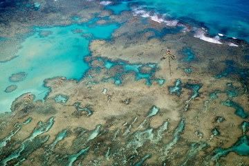 Fototapeta na wymiar recifes de corais com atividades aquáticas, em Maceió.