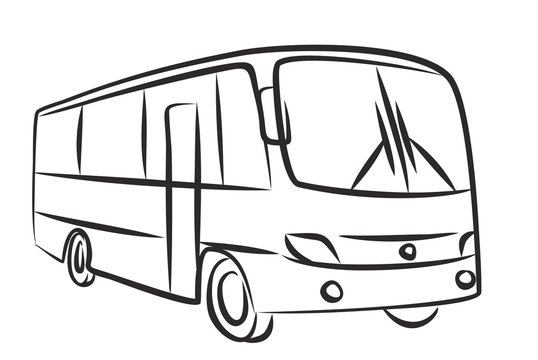 Sketch of passenger bus. 