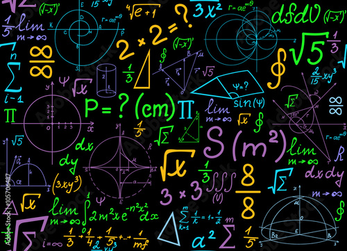 "Multicolored mathematical vector seamless pattern with geometrical ...