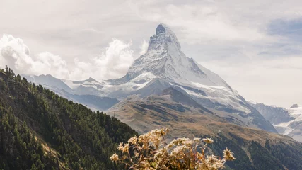 Fotobehang Zermatt, dorp, bergdorp, Findeln, Findel Gorge, Alpen, Zwitserse bergen, Matterhorn, Walliser bergdorp, wandelpad, wandelvakanties, Sunnegga, Wallis, zomer, Zwitserland © bill_17