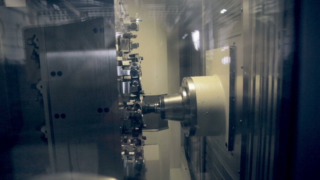 Hi-tech industrial equipment mde by modern Lathe Machine CNC. HD.