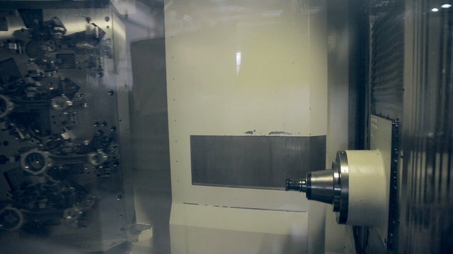 Hi-tech industrial equipment mde by modern Lathe Machine CNC. HD.