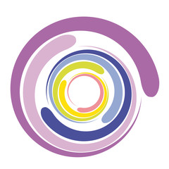 Kreatives Leben, Symbol der Achtsamkeit, Segmente werden zu einem bunten Kaleidoskop, Kreis, rund, zentral - Logo - Piktogramm in Pastellfarben
