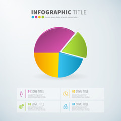 Business infographic pie chart statistics with icons