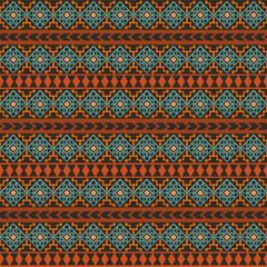 Seamless geometrical ethnic pattern, aztec motives