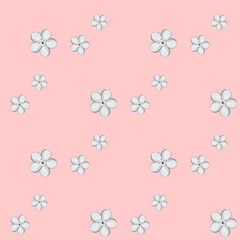 Seamless background with Almond or apricot flowers. Vector illustration