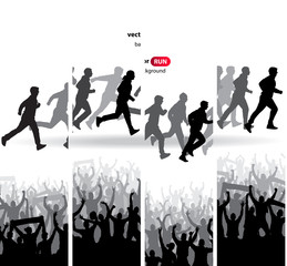 Silhouette of a running man. Poster. 