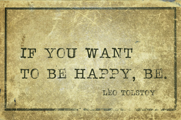 be happy Tolstoy
