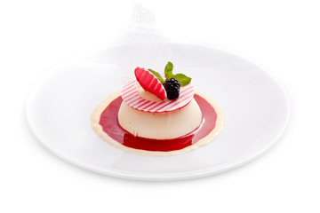 Panna cotta with red fruits